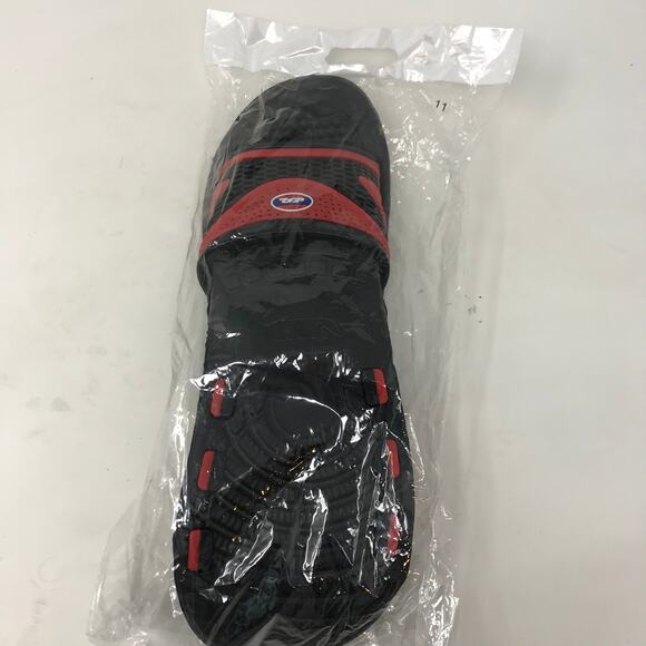 FSL Black Red Sandals/Slides Mens 10 - Picture 7 of 8